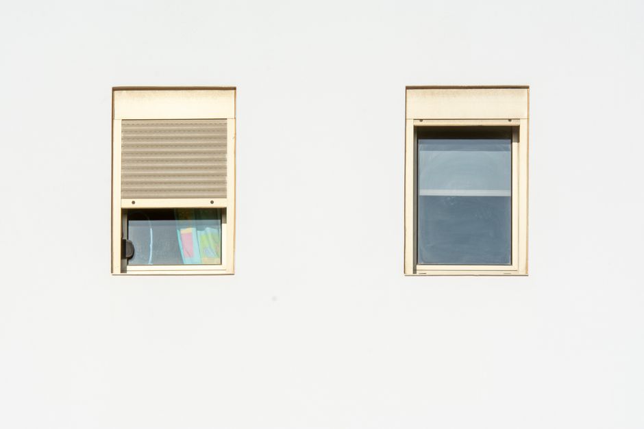 Modern white roller shades